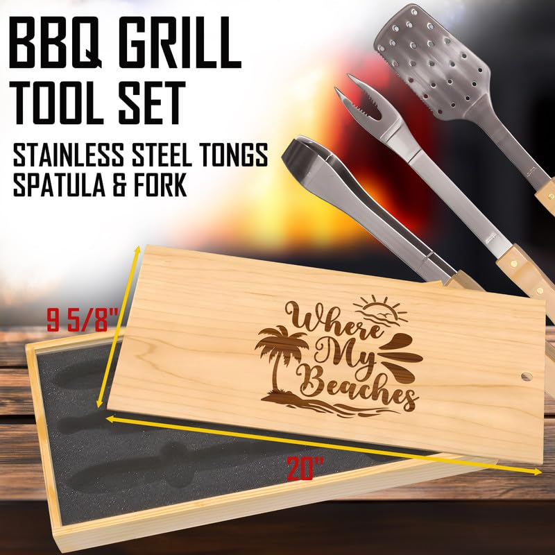 Set parrillero acero inoxidable con caja personalizada miniatura 3