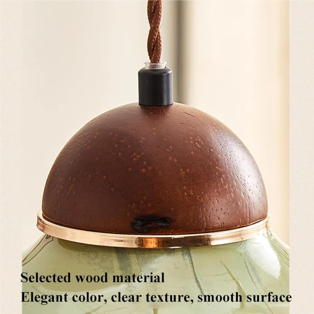 Französische Retro-Pendelleuchte aus grüner Keramik im mittelalterlichen Stil, kugelförmige milchweiße Glass-Hängelampe mit verstellbarem Kabel, dekorative Kücheninselleuchten for Schlafzimmer
