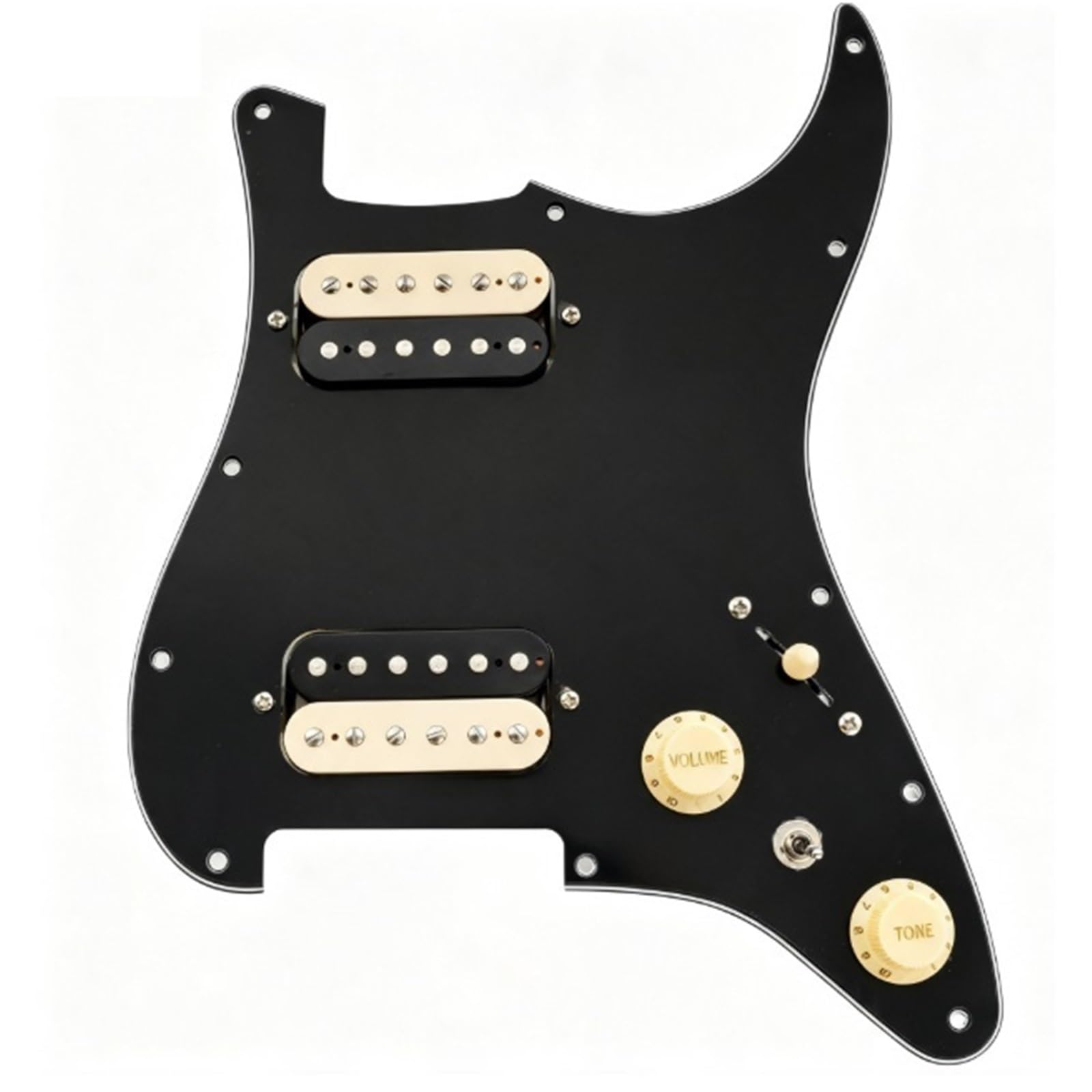 ST-HH Golpeador cargado precableado, dos humbuckers con interruptor de bobina dividida para la actualización de guitarras eléctricas (Black Zebra)