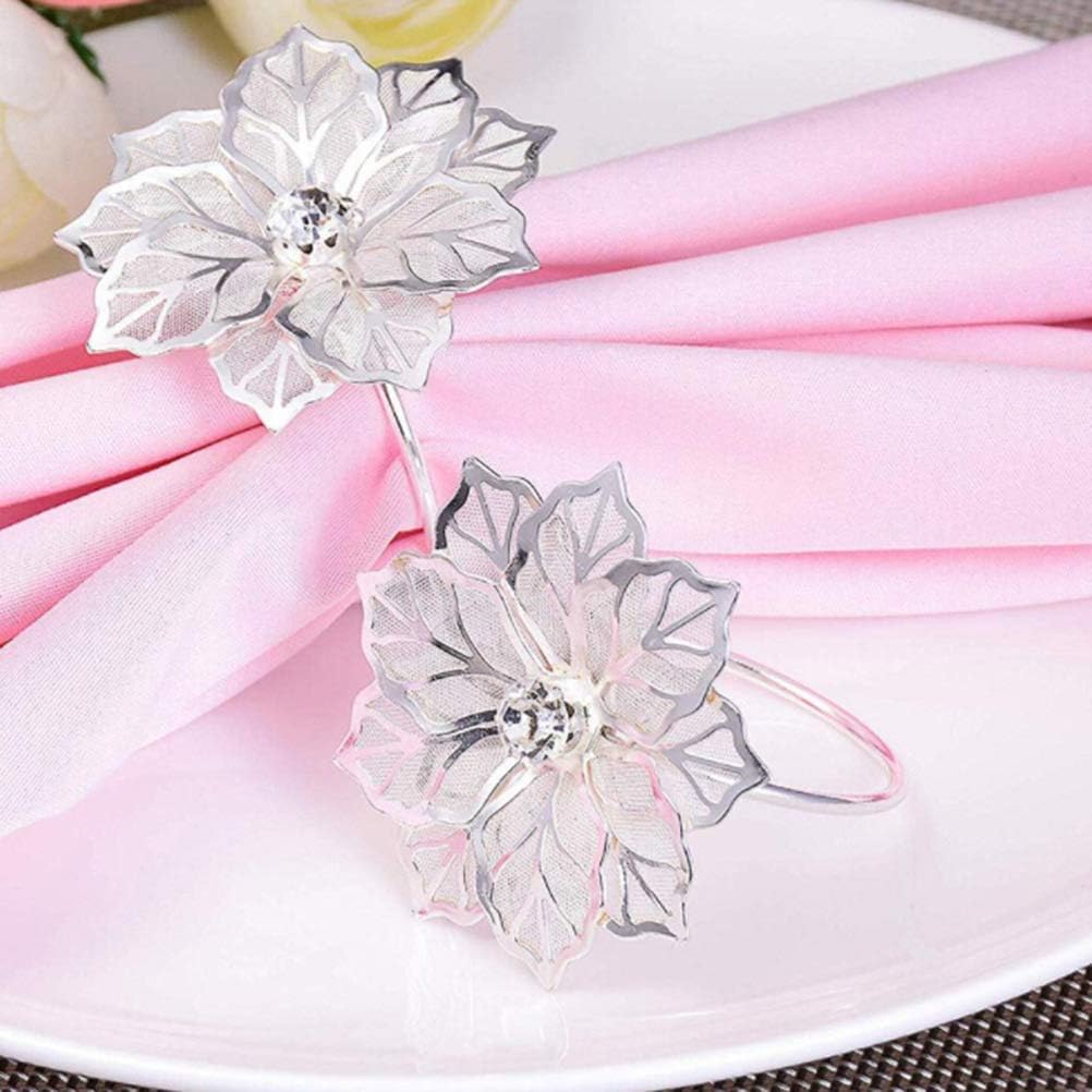 Crаzу Clеаrаnсе Ioffersuper Set of 12 Christmas Gold Hollow Out Flower Napkin Ring Holders for Xmas Party Dinner Accessory, Banquet Table Decoration