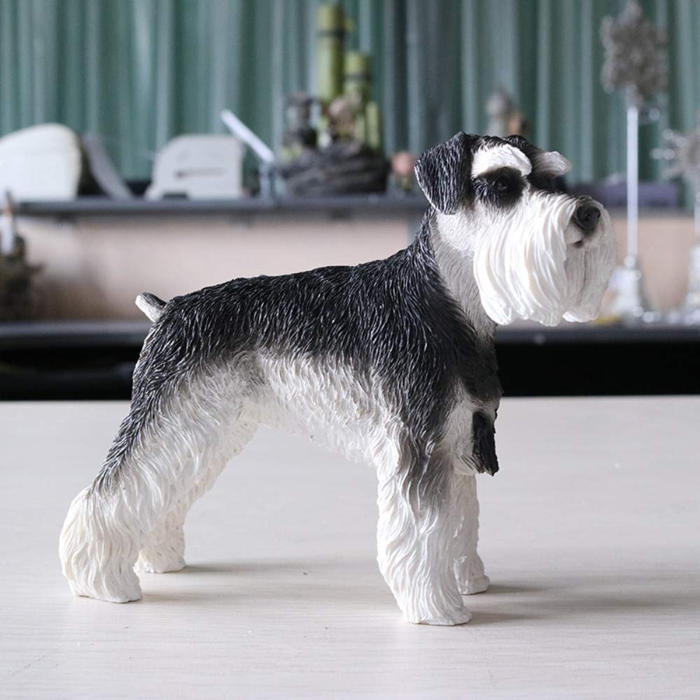 Artisanat de Schnauzer Allemand, sculpture de collection bicolore de qualité