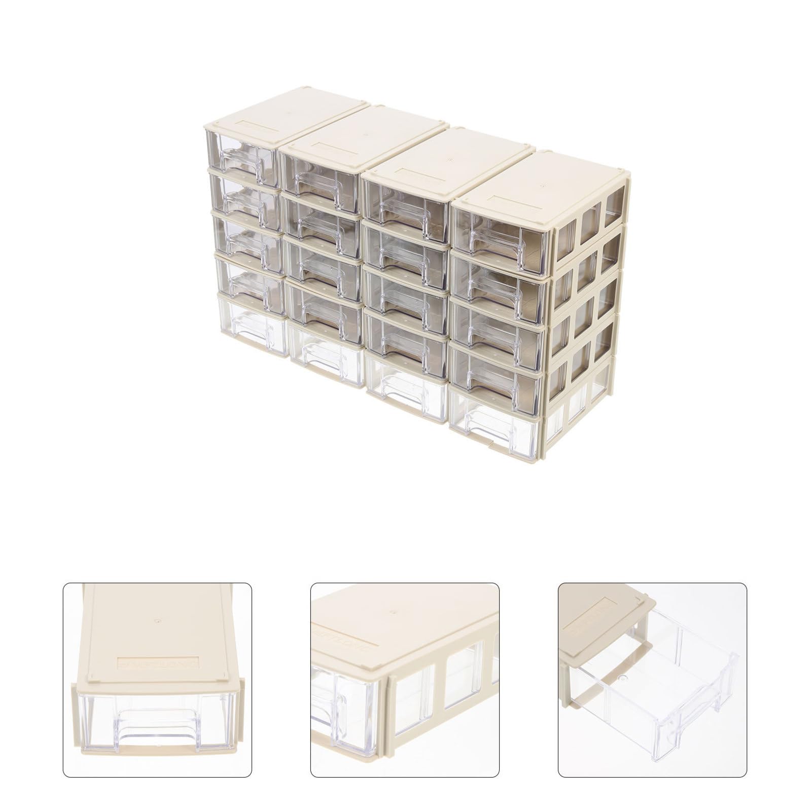 ULTECHNOVO 20 Set Set da 20 Scatole a Cassetto in Plastica Hips Leggere e Compatte, Contenitori Portaoggetti per Viti e Componenti Elettronici, Organizer Portatile per Casa e Ufficio