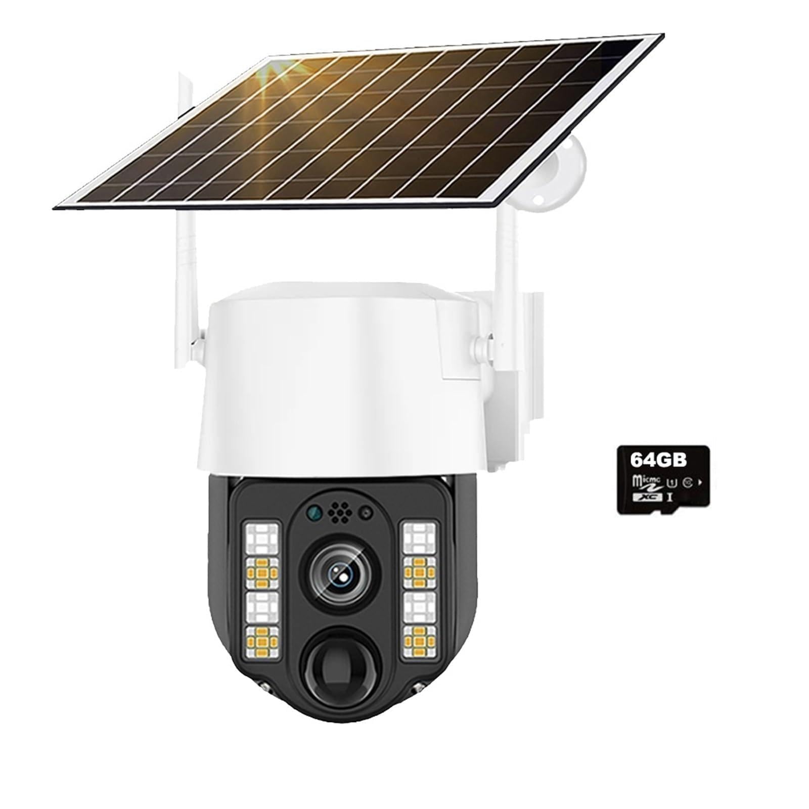 JVDDI Solar Camera 4G Sim Outdoor PIR Human Detect Wireless Camaras Powered Energy Waterproof CCTV Home Security Protection(4G Camera Add 64GB)