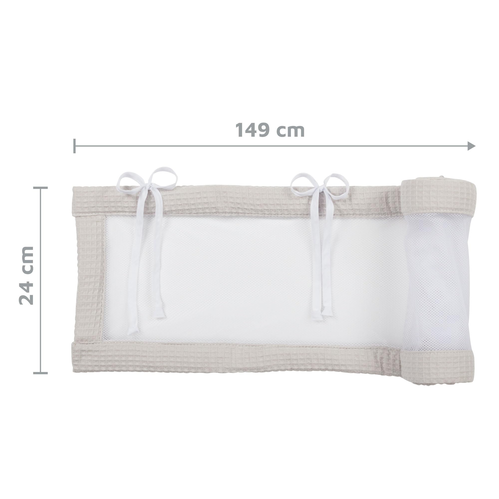 Image secondaire de Tour de Lit en Maille Gaufrée Babybay - Gris Blanc, Confort Optimal pour Bébé