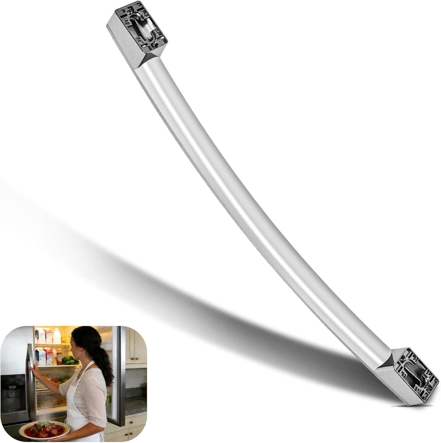 Upgraded WR12X37485 Refrigerator Door Handle, WR12X37485 Freezer Door Handle, Compatible with GE Brand, Fits GE Models GEGWE19JMLWFES, GNE25JYKGFFS, GNE25JSKPFSS, GNE25JMKXFES & GFE24JMKTFE