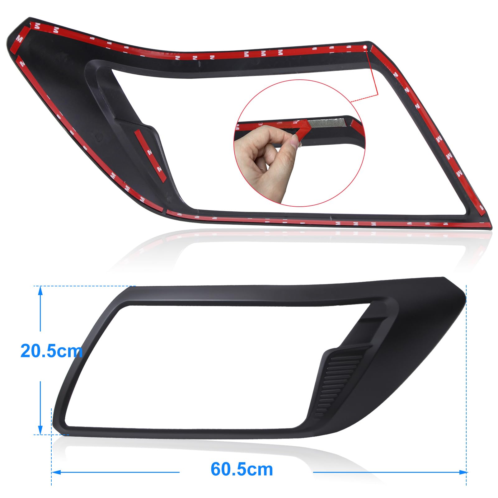 Cubierta de faros delanteros y trasera para Nissan Navara 2015-2020, D23 NP300 N-Guard Navara Trek-1° Navara Tekna ABS negro mate