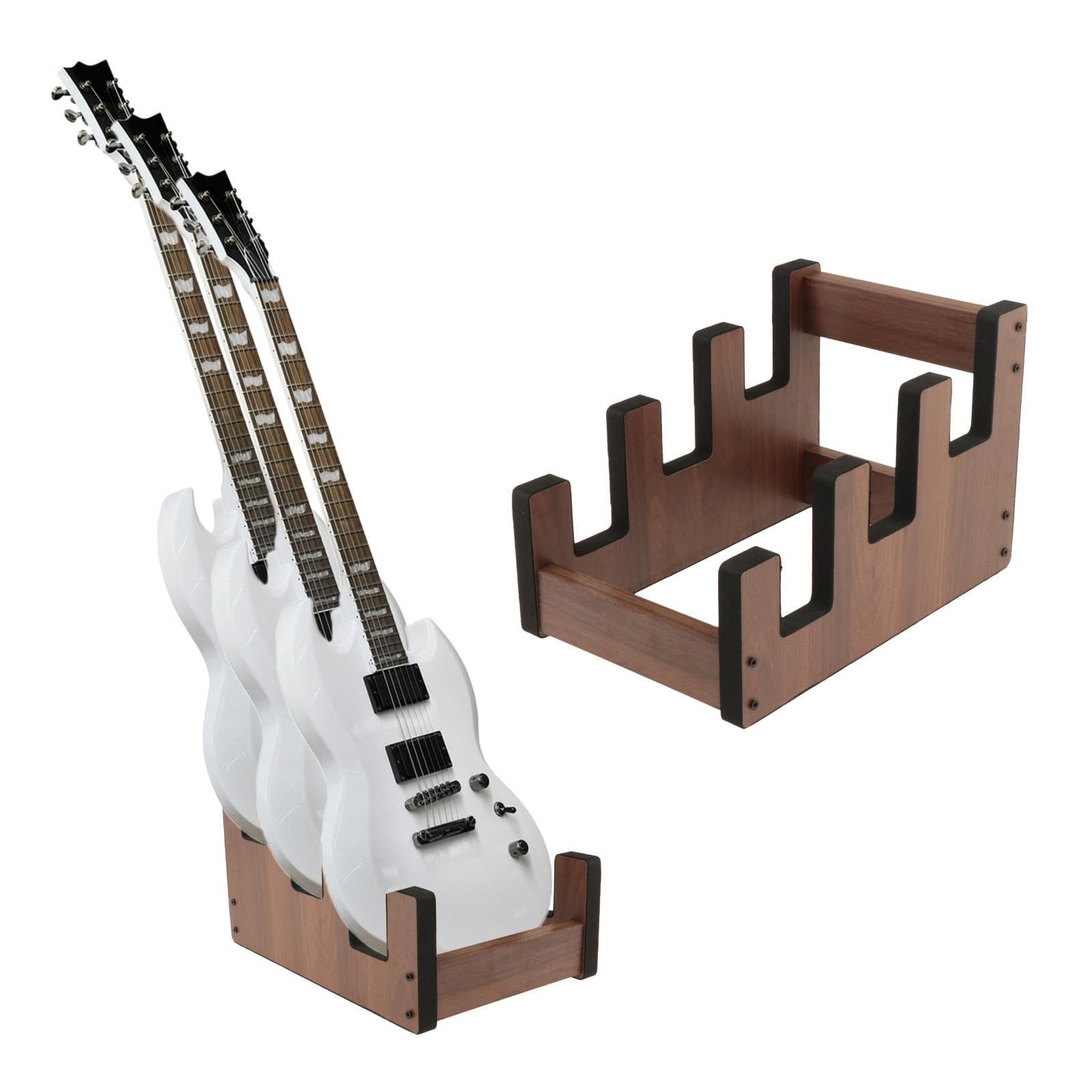 supporto chitarra Wooden Guitar Stand For Home Or Studio | 3 Guitars Display Rack Storage Wooden Guitar Floor Stand For Acoustic Electric Bass