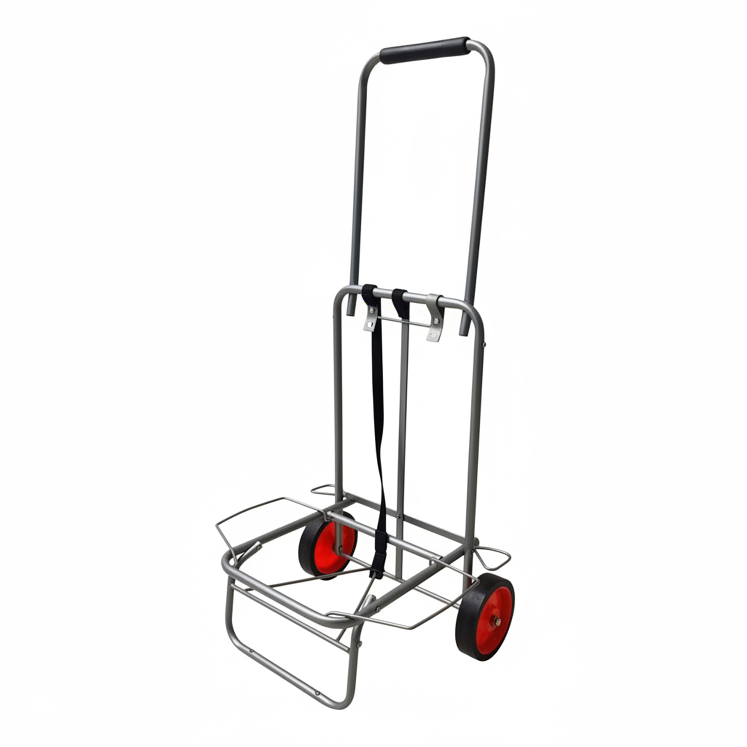 Relaxdays Chariot Pliable avec poignée rembourrée, 2 Roues Caoutchouc, Sangles, 35 kg, Gris, 100x44x34 cm