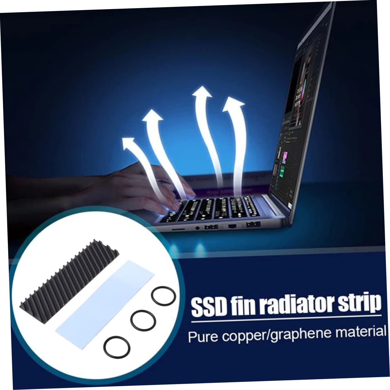 jojofuny 3pezzi Dissipatore Di Calore Rame Per Ssd Con Rivestimento Grafene Efficienza Termica Avanzata Design Professionale e Facile Installazione Include Pad Di Raffreddamento e Banda