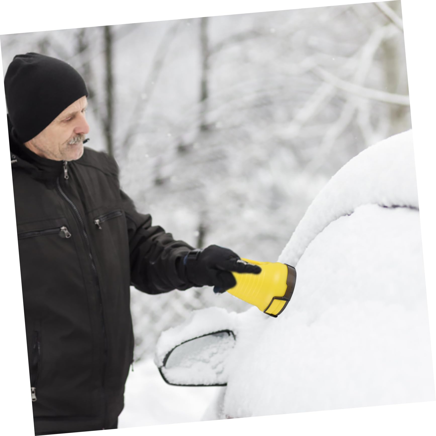 SUPVOX Grattoir à Neige Électrique pour Vitres de Voiture, Dispositif de Dégivrage Compact en Abs, Poignée Arquée, pour L’Hiver