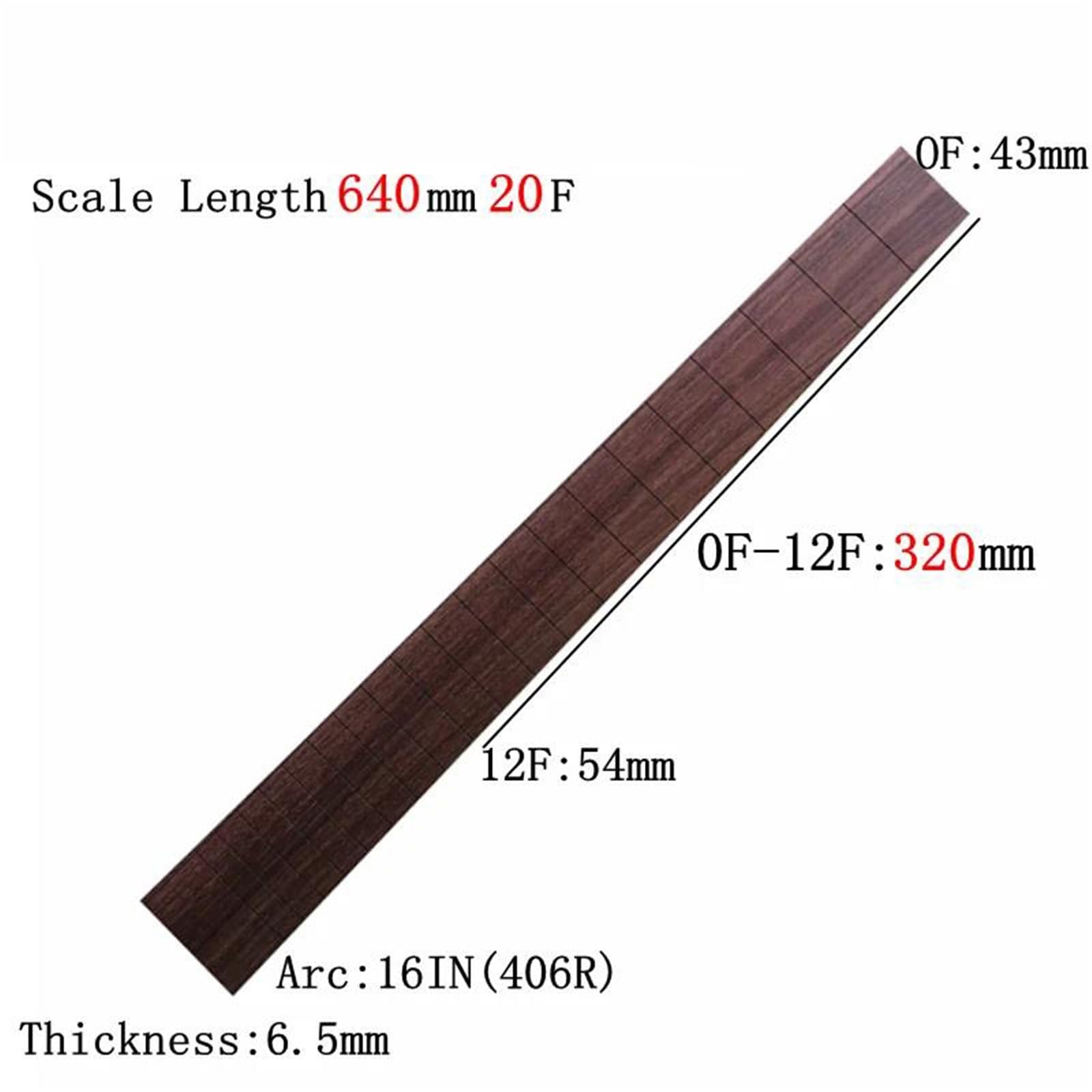 Kit Attrezzi Chitarra Tastiera In Palissandro A 20 Tasti Adatta Per Chitarre Acustiche Elettriche E Classiche(640mm)