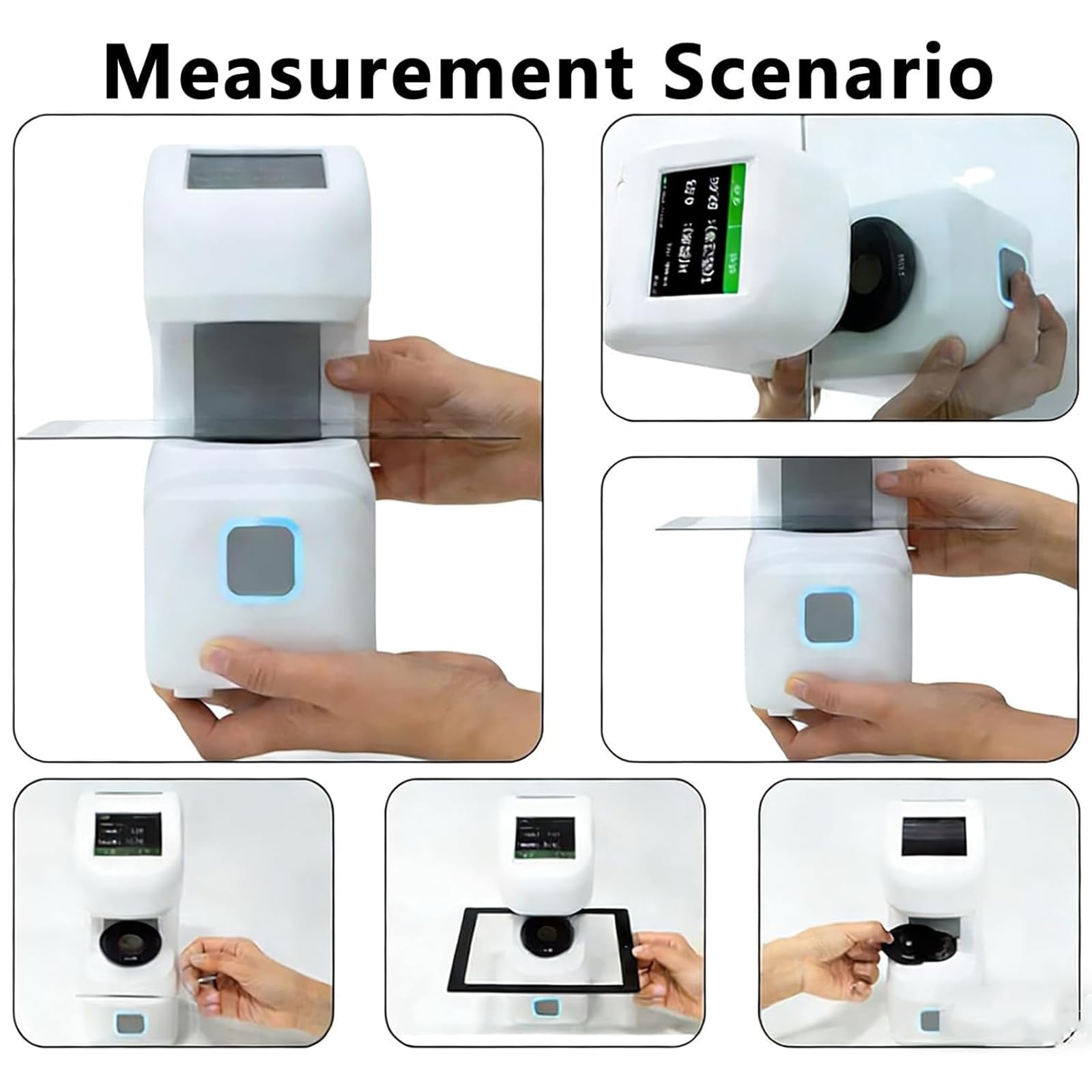 Haze Meter portatile, tester di trasmissione della luce, gamma 0-100%, touchscreen, per standard ASTM/ISO, adatto per film sottili, vetro e piastre di diffusione