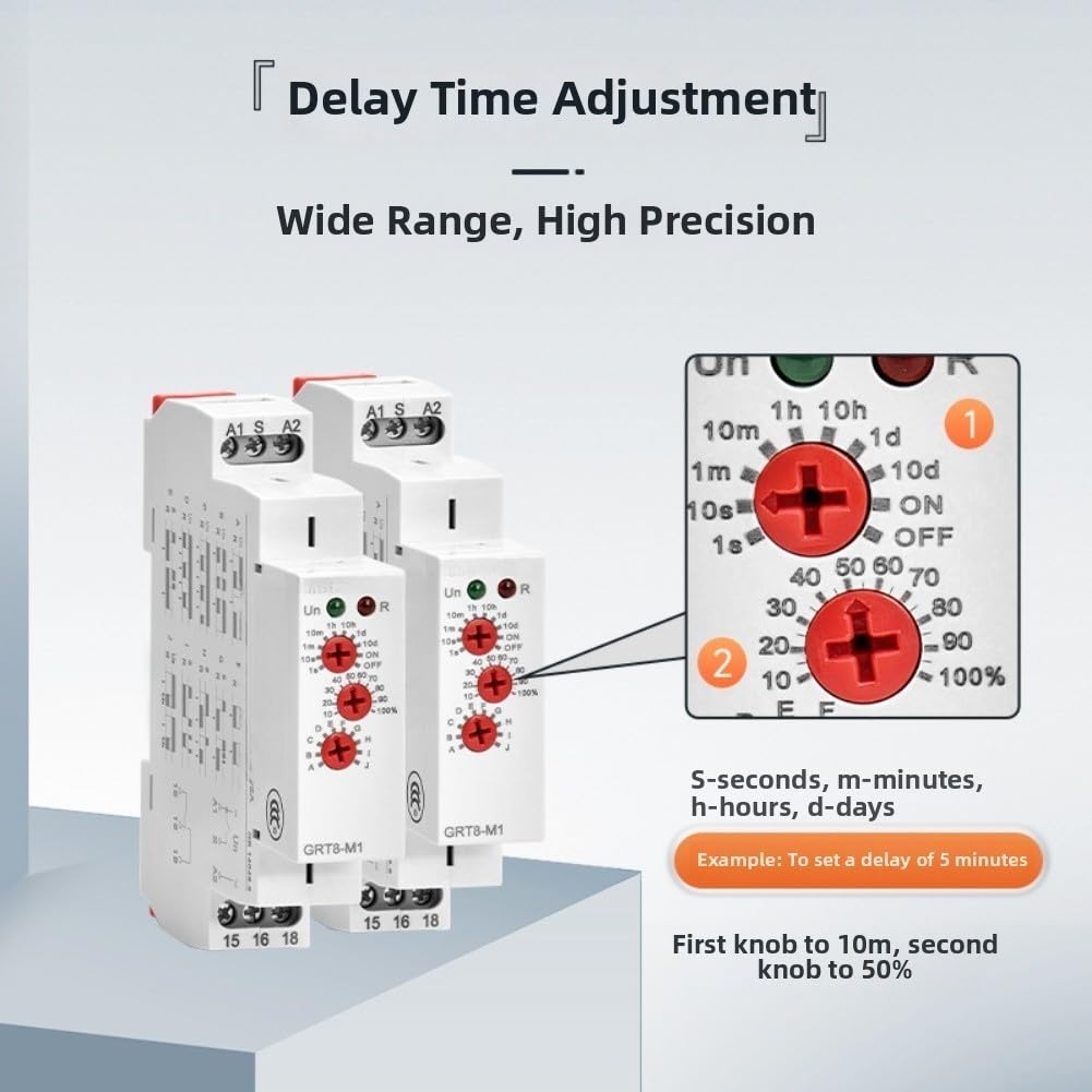 Industrie Timer für relais AC/DC 12-240V DIN-Schiene Industrie(GRT8-M2 W240)