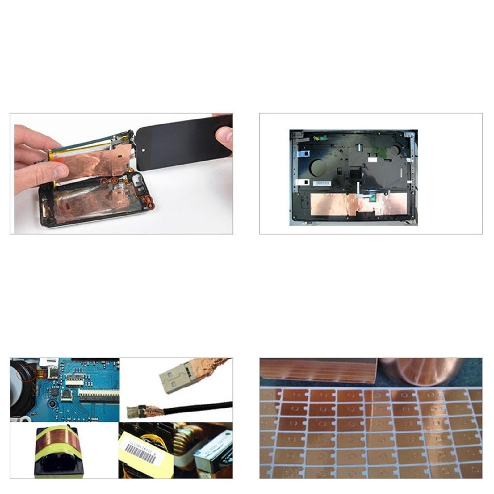 Nastro conduttivo, foglio di rame, nastro in lamina di rame conduttivo unilaterale Copertura elettronica in vetro colorato 5-50 mm fai da te (50 mm)