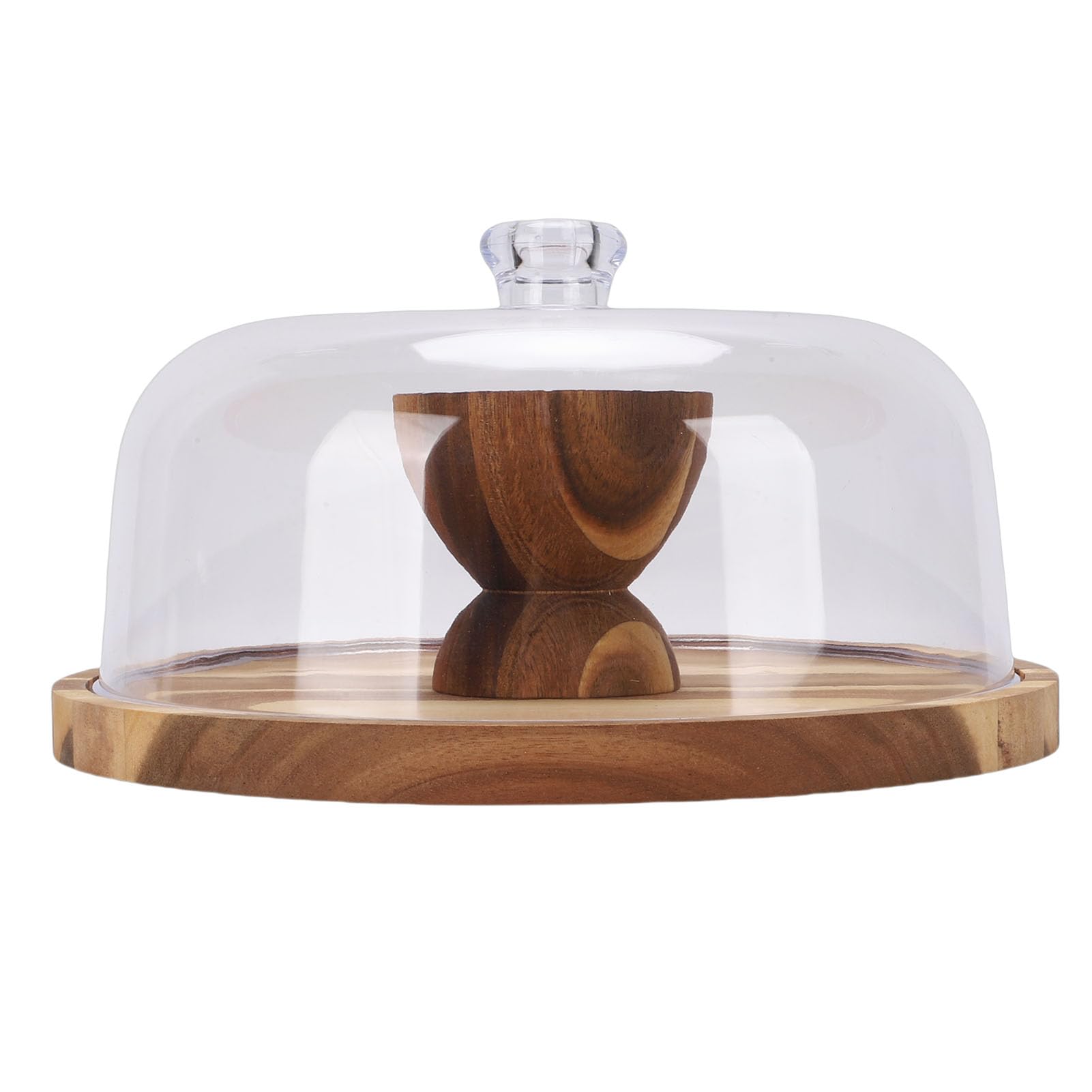 Alzata decorativa in legno per torte, con coperchio trasparente, per matrimoni, feste di compleanno, dessert, frutta, formaggio