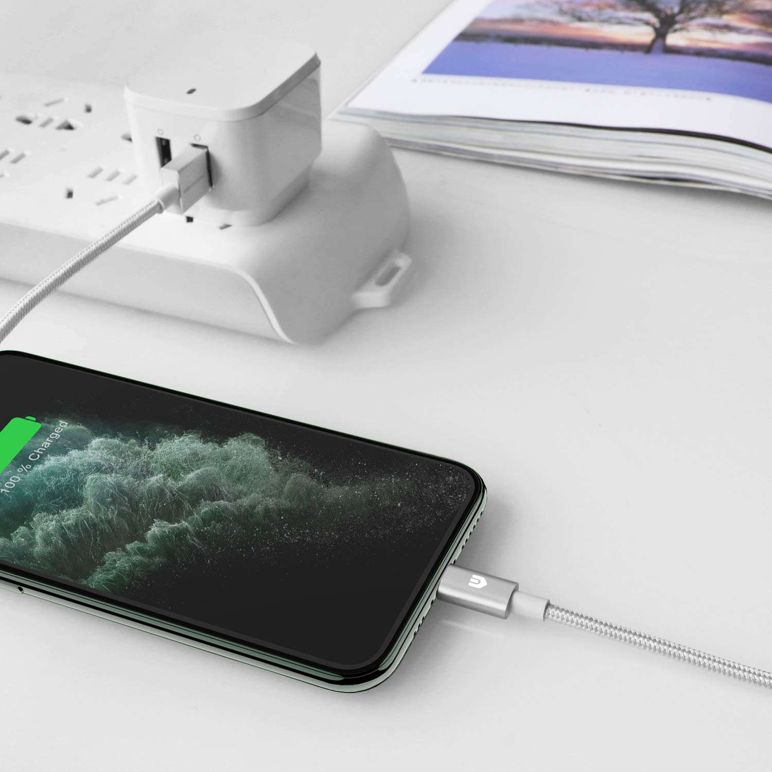 UNBREAKcable iPhone Ladekabel, Lightning Kabel - 1M [MFi-Zertifiziert] - mit Apples originalem C89-Terminal und Smart-Chip Datenkabel kompatibel mit iPhone, iPad Air, Airpods - Silber-Grau