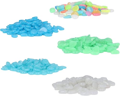 Miniatura 9 de plplaaoo Piedras de jardín, piedras luminosas al aire libre, rocas brillantes en la oscuridad, piedras luminosas que brillan para jardín, estanque,