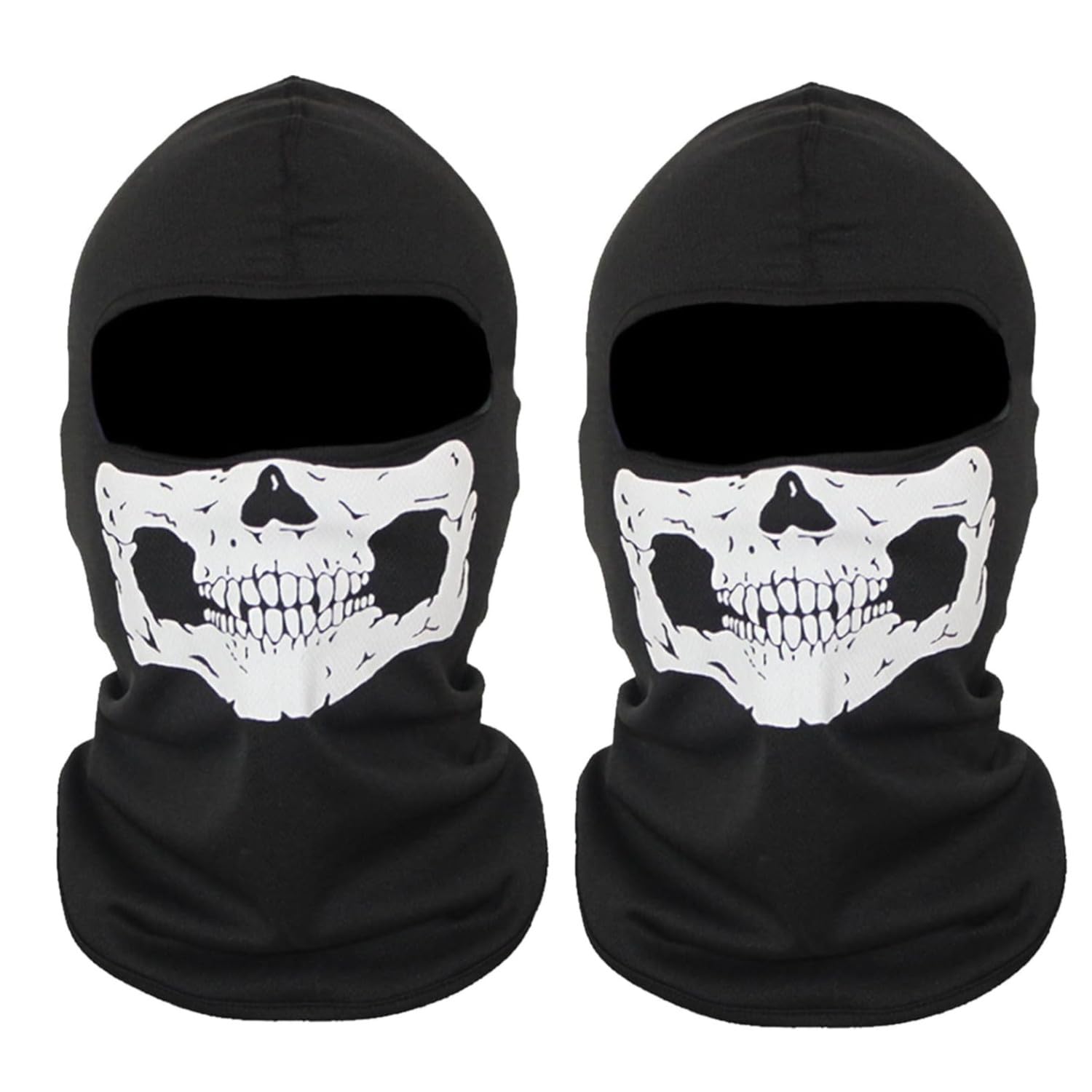 Ghost Balaclava,2 Pieces Skull Balaclava Ghost Mask Call of Balaclava Ghosts Balaclava Balaclavas for Men Full Head Ski Snood Mask Windproof Warmer Headwear for Bike Skateboard Motorcycle Snowboard
