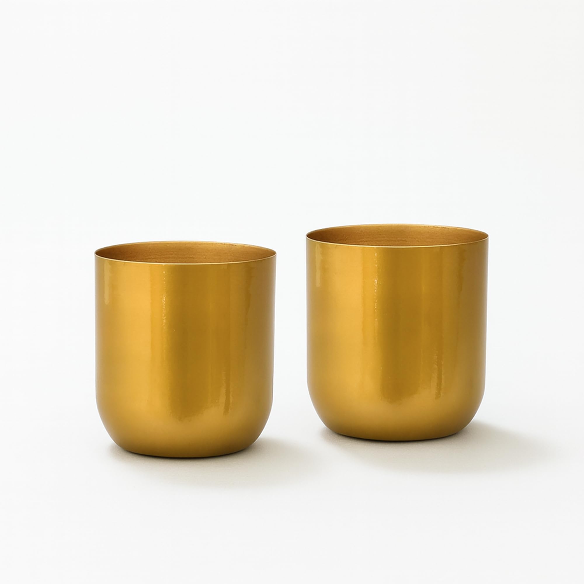 Metallic Miniature Planters - Gold Set of 2 -7