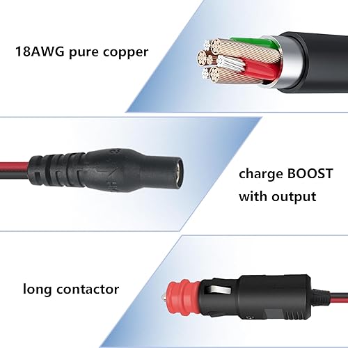 Miniatura 5 de Cable cargador de coche NOCO GB70 GB150, compatible con NOCO GB250+ GB251+ GB500 GB500+ Boost UltraSafe Lithium Jump Starters Battery XGC4