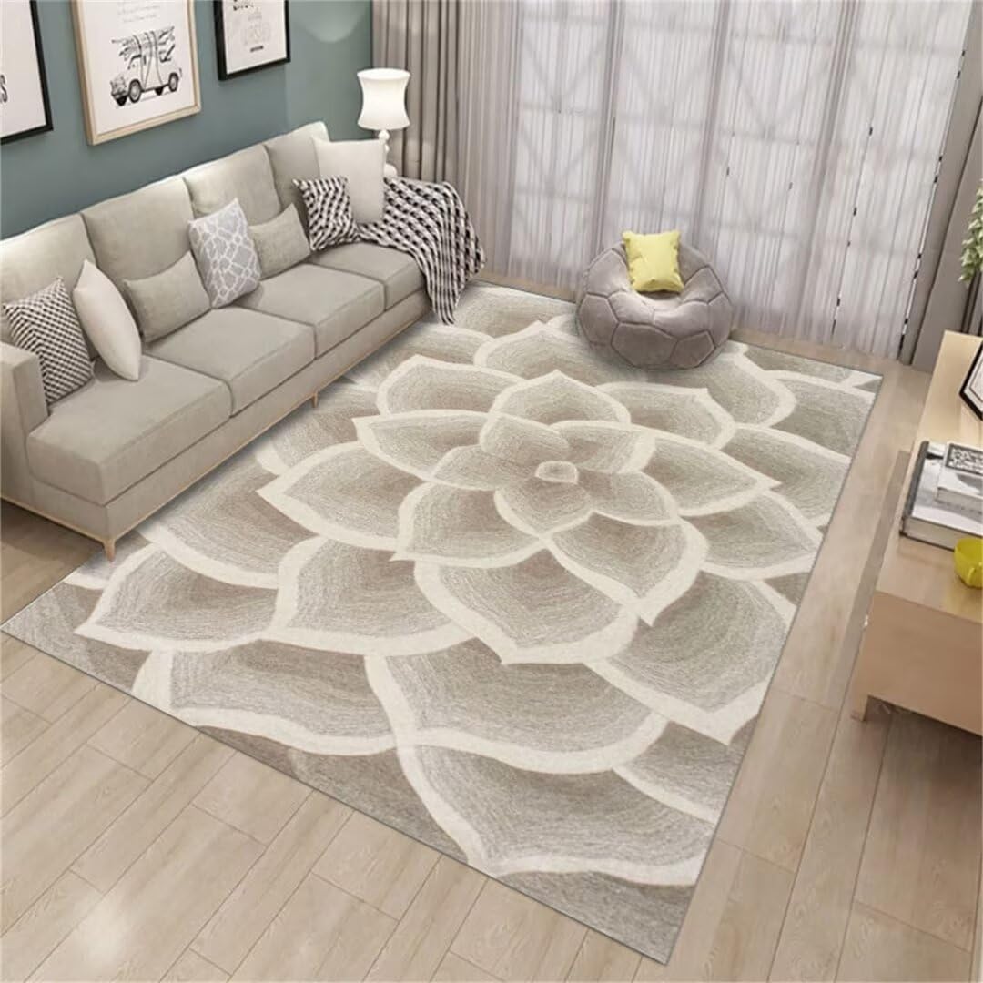 Tapis sol enfant multicolore pour chambre et salon design fleurs d'art