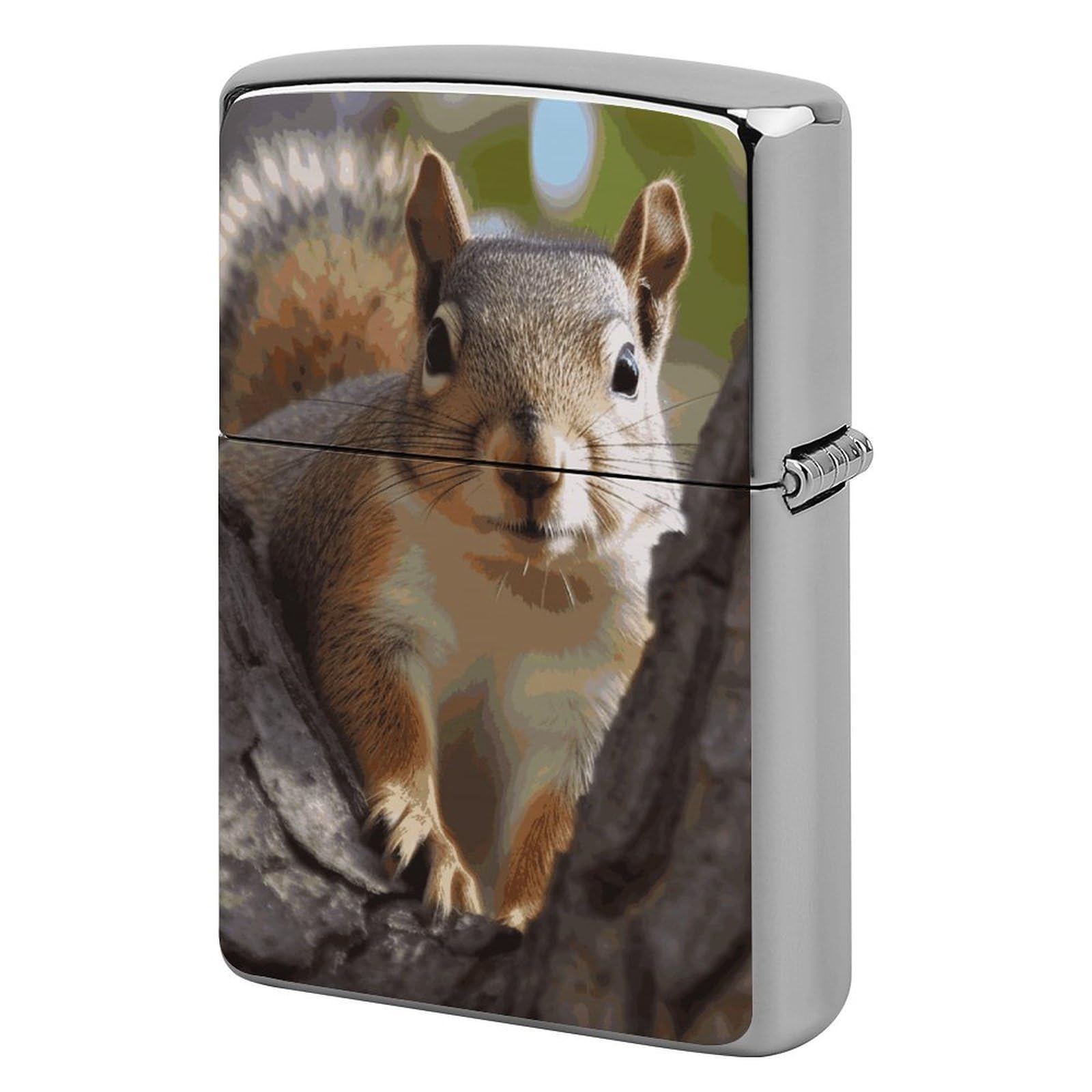 Squirrel in The Tree Lighter Case for Men, Personalized Lighter Cover for Valentine's Day Gifts, Flip-Top Lighters Shell for Outdoor, Portable Lighters Protective Sleeve