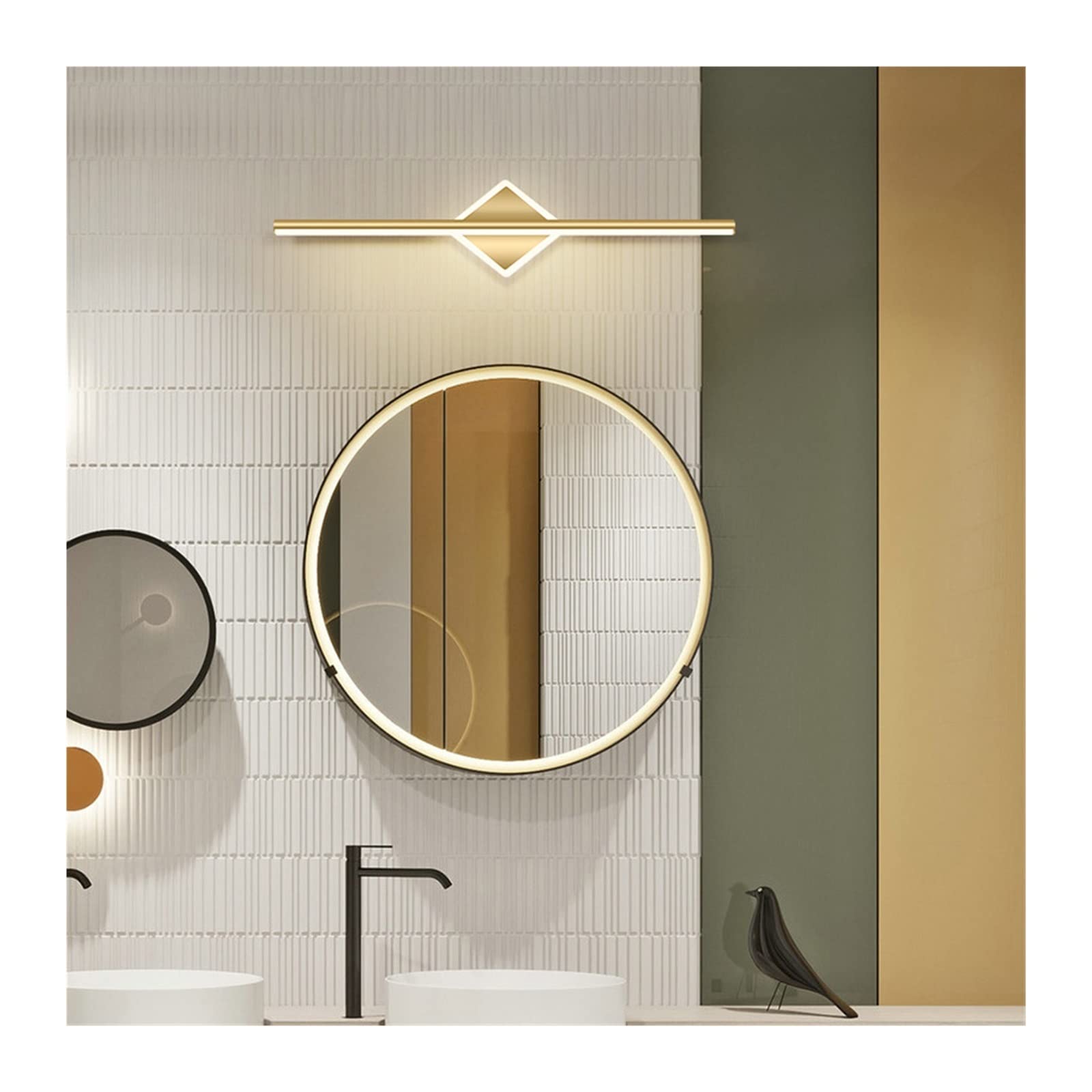 Luce Per Quadri Senza Fili, Lampada frontale Nordic Simple Modern Led Hotel Toilette da bagno Luce da toeletta creativa di lusso Lampada da trucco Illuminarsi Ovunque ( Color : Disc 60CM , Size : Whit