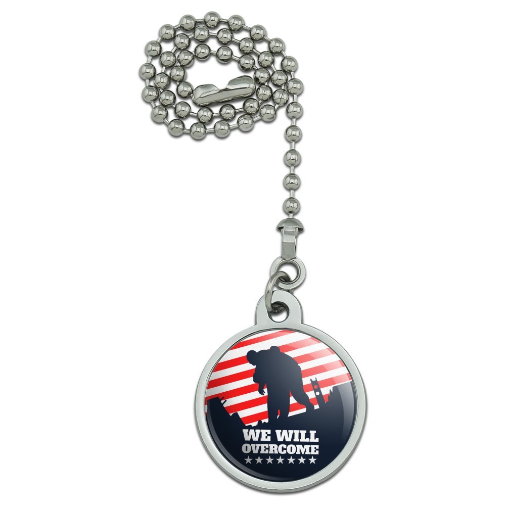 We Will Overcome USA Soldiers First Responders Police Firefighter America Ceiling Fan and Light Pull Chain