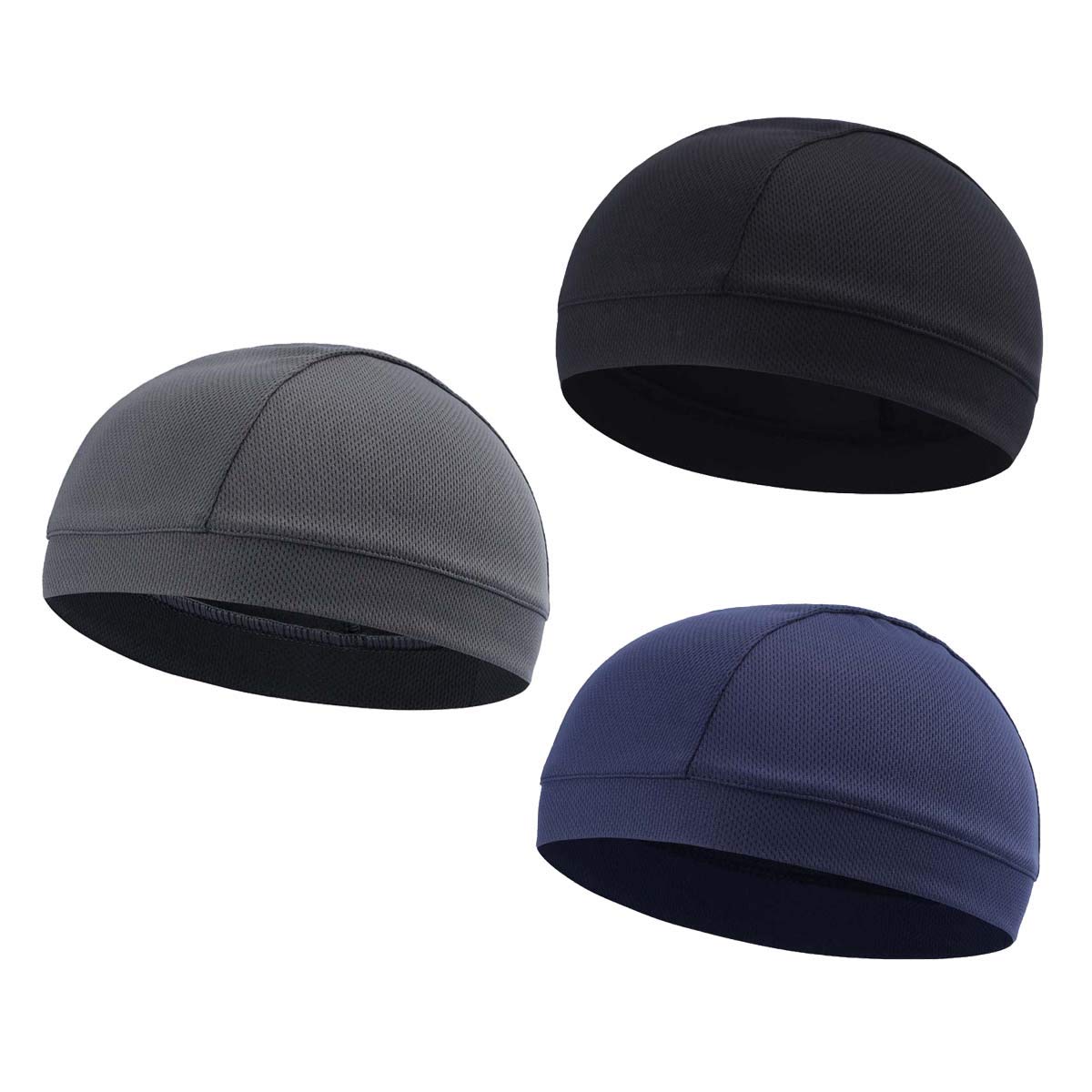 TOPLORMoisture Wicking Skull Cap/Helmet Liner/Running Beanie Caps for Men - Motorcycle Cycling Breathable Dome Cap Sweatband