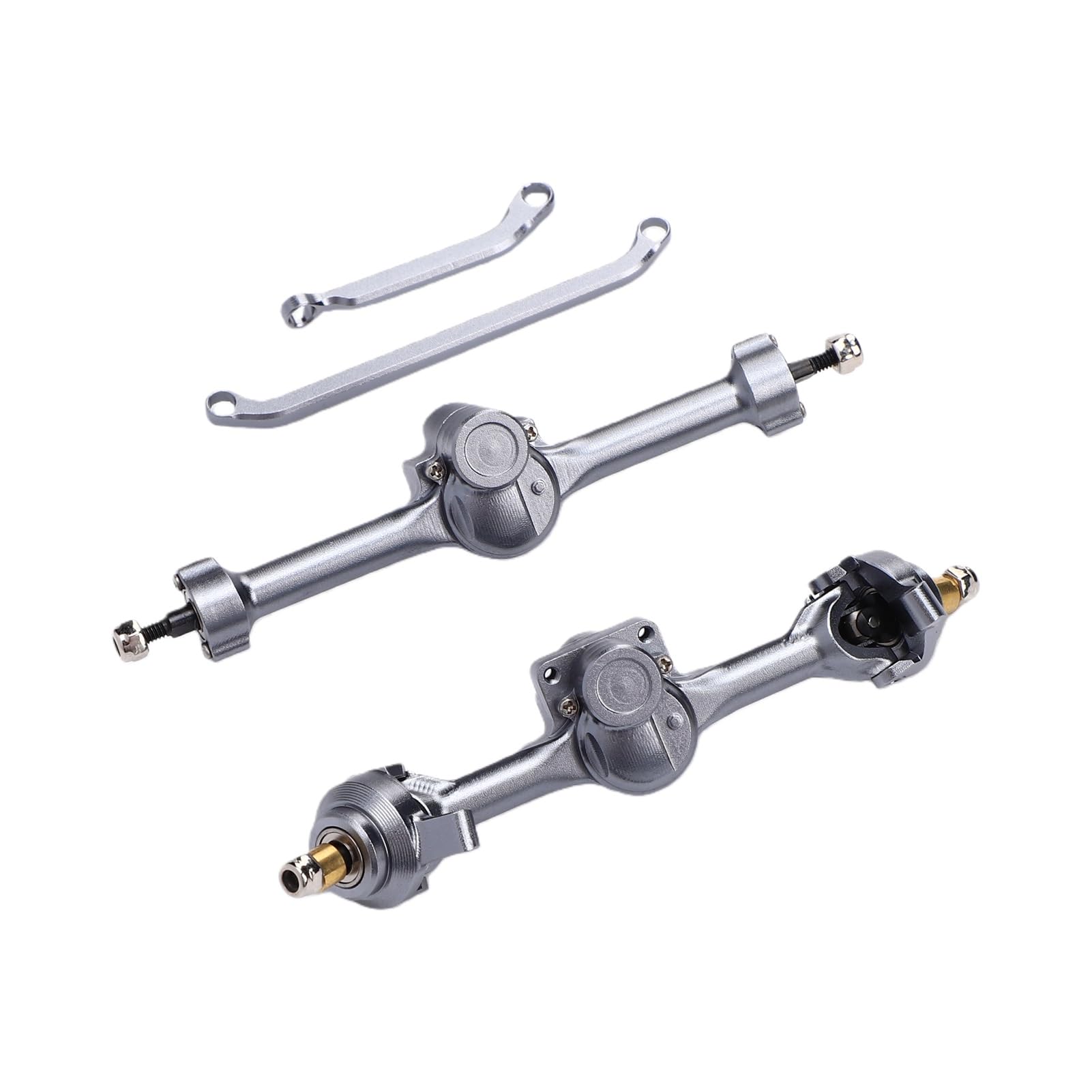 Eje Delantero y Trasero RC, Construcción de Aluminio (Silver)