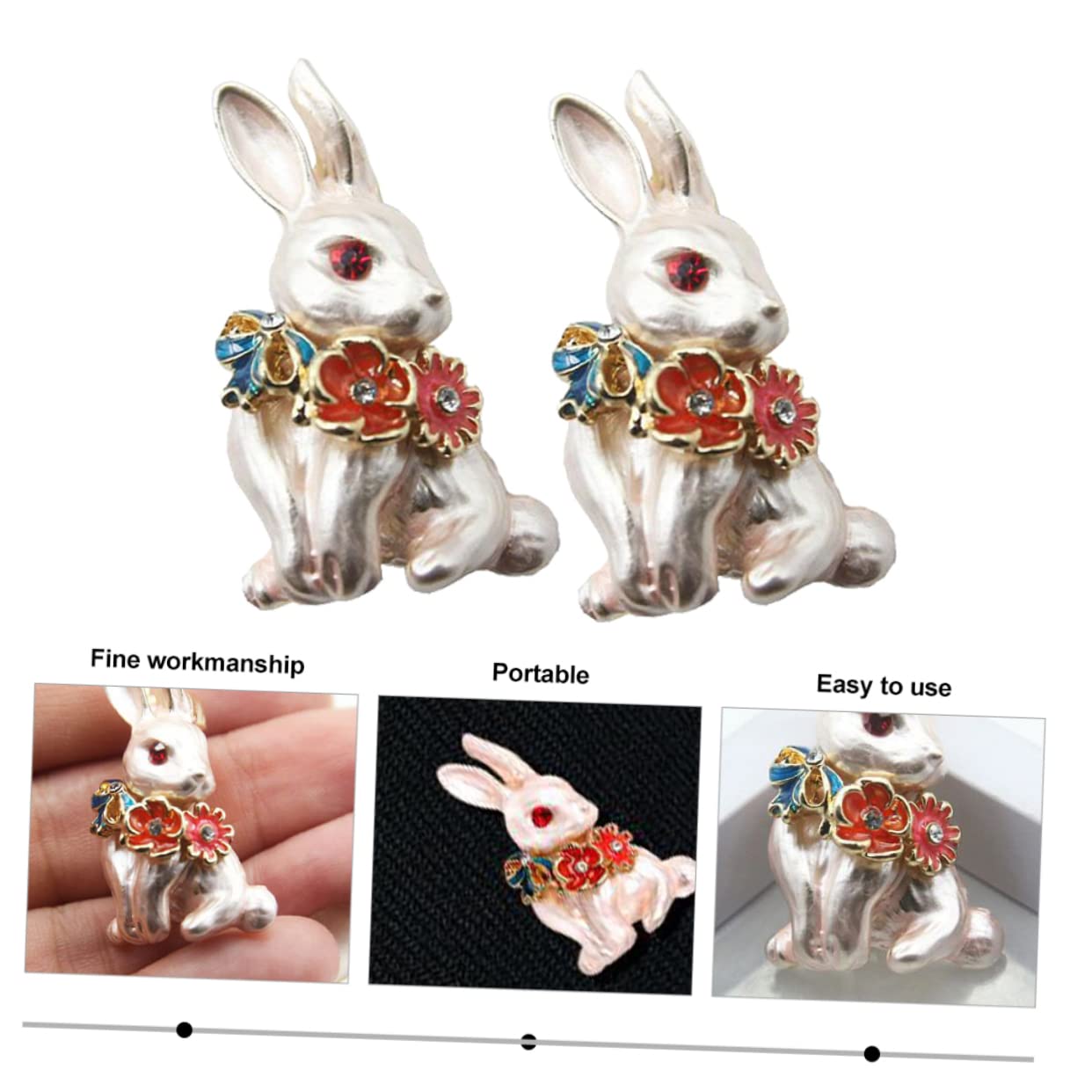 Broches Accesorios Conejo Diamantes de imitación Conejos Jaula Vertido Pechera Alfiler de Pecho Cerdo masticable Unicornio Insignia de Pascua Conejo Corsage Rata Metal