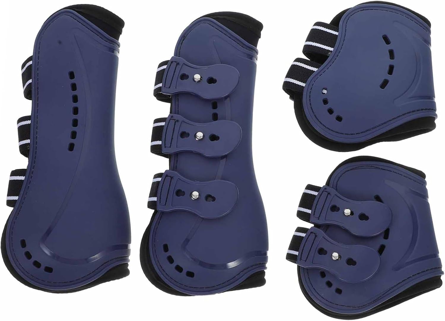 BESTonZON 4 Pcs Horse Leg Boots for Jumping Equestrian Protective Gear Durable PU Material Secure Fit for Various Leg Stylish Design for Enhanced Appearance