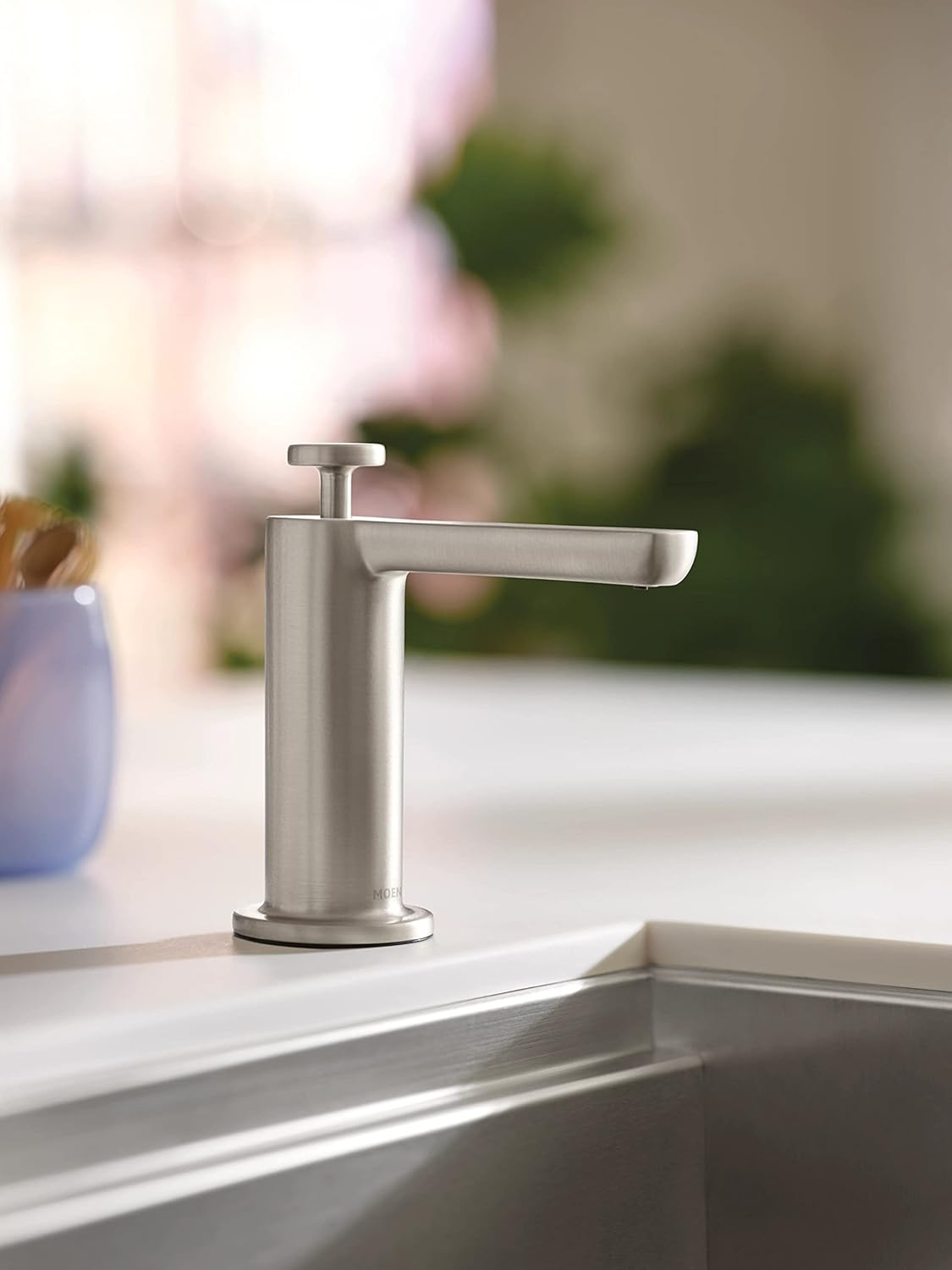 Moen Spot Resist Stainless Modern Deck Mounted Kitchen Soap Dispenser with Above-the-Sink Refillable Bottle, S3947SRS - Image 2