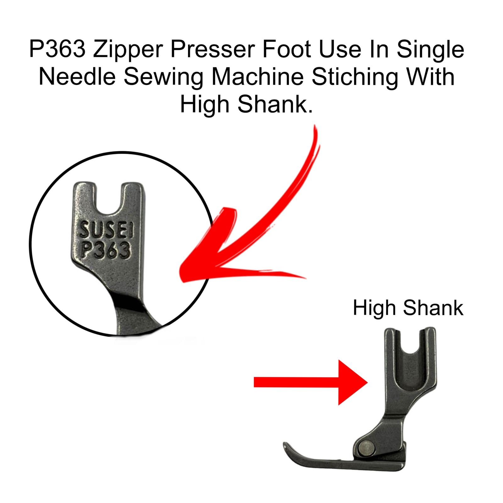 P363 Pressure Zipper Foot for Industrial Sewing Machines - SILVER , Set of 2 Pieces — Amazon image 3