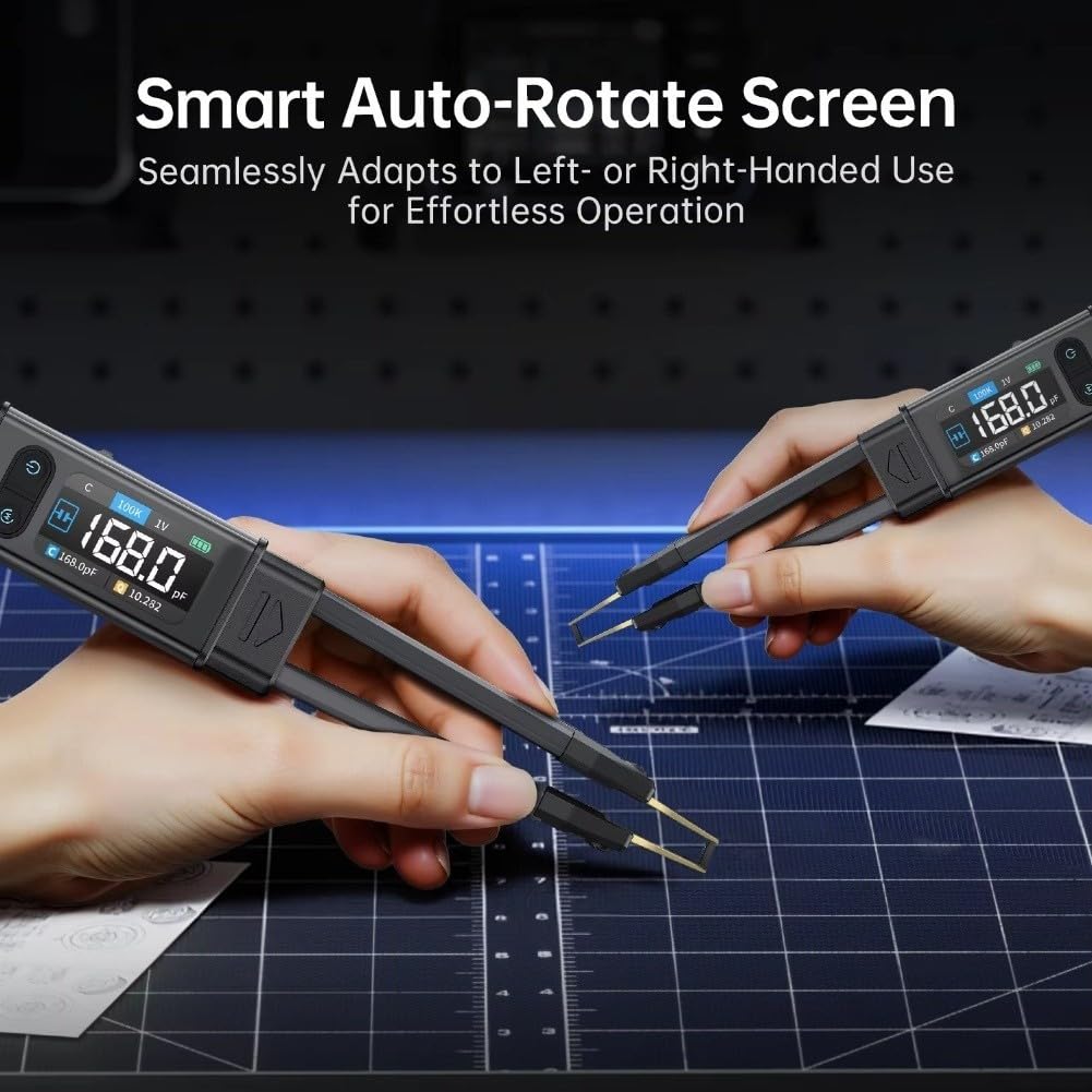 Medidor de abrazadera digital portátil LCR-ST2 2 en 1 que mide resistencia, capacitancia, inductancia, diodos y voltaje de hasta 30 V con reconocimiento automático y pantalla dual (LCR-ST2 alto)