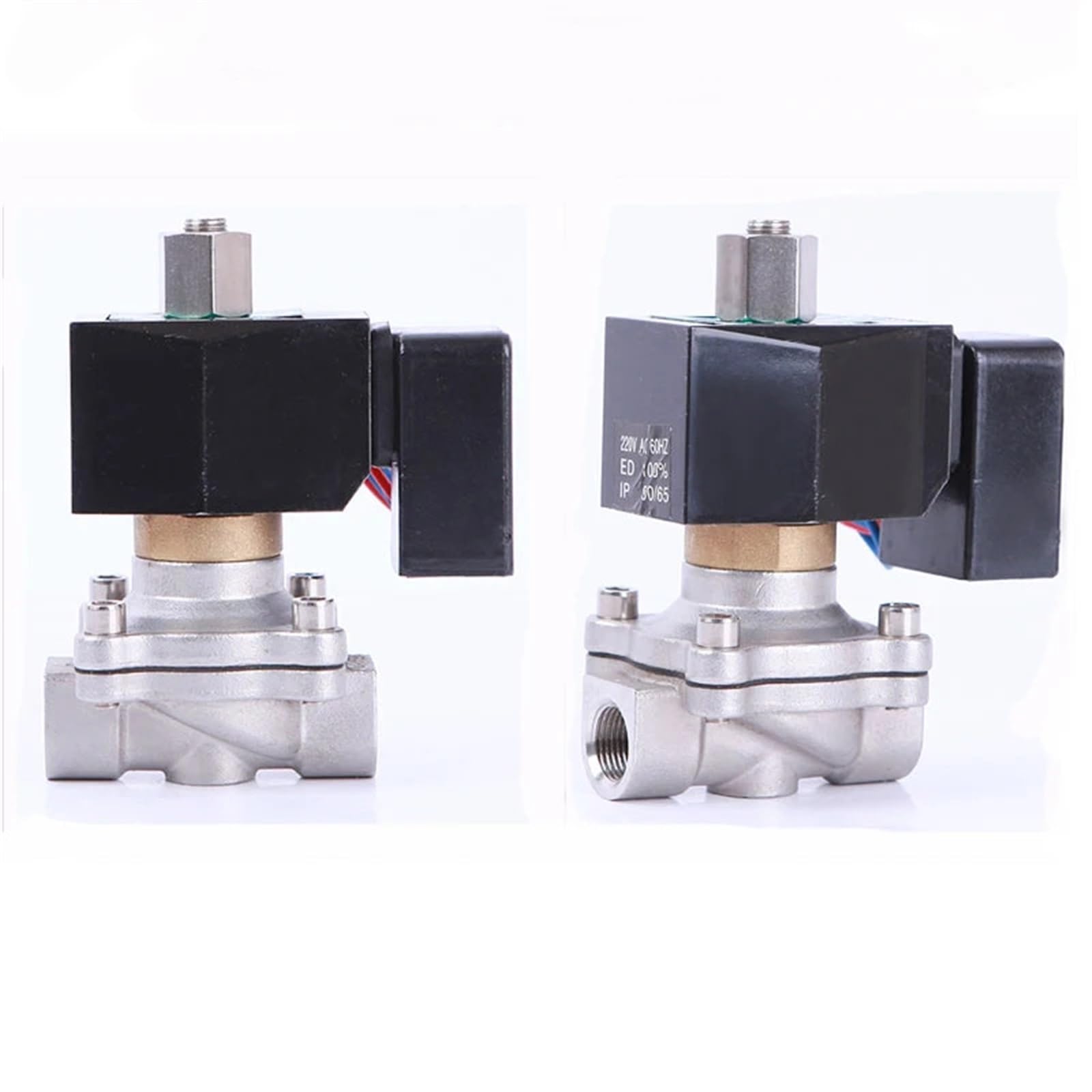 IEUMJNAT Normally Opened 1/2 Solenoid Valve 24v 110v 220v Stainless Steel with Non Saving Energy Module(NPT-230VAC,2W-15BK NBR)