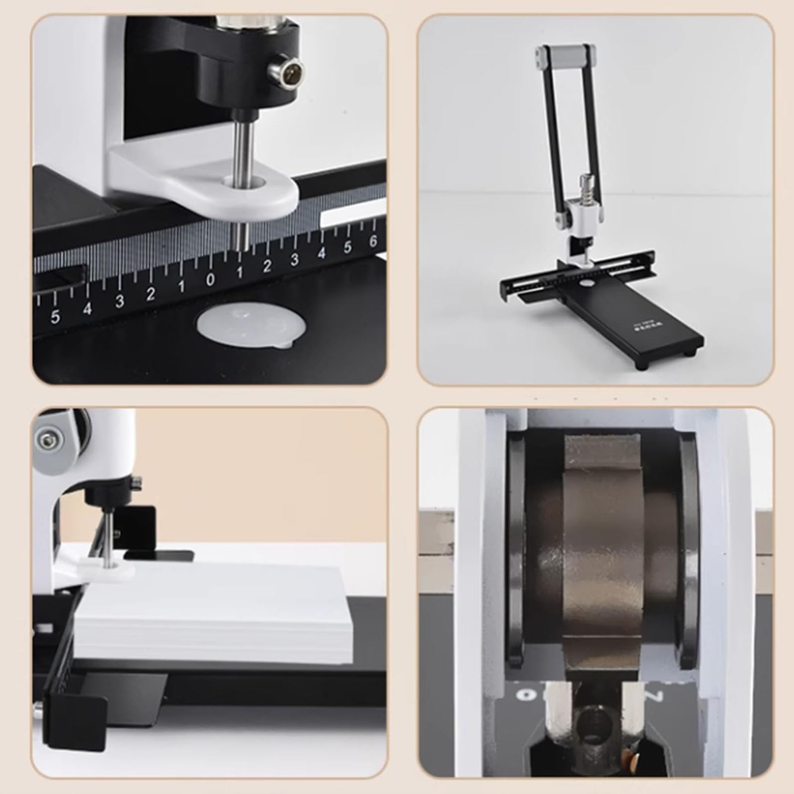 Robuster Einloch-locher, Papierlochmaschine Mit Einer Kapazität Von 300 Blatt, Inklusive 4 Bohrer (4/5/6/7 Mm), Lineal Und Papierauffangbehälter, Für Büro, Zuhause Und Druckereien