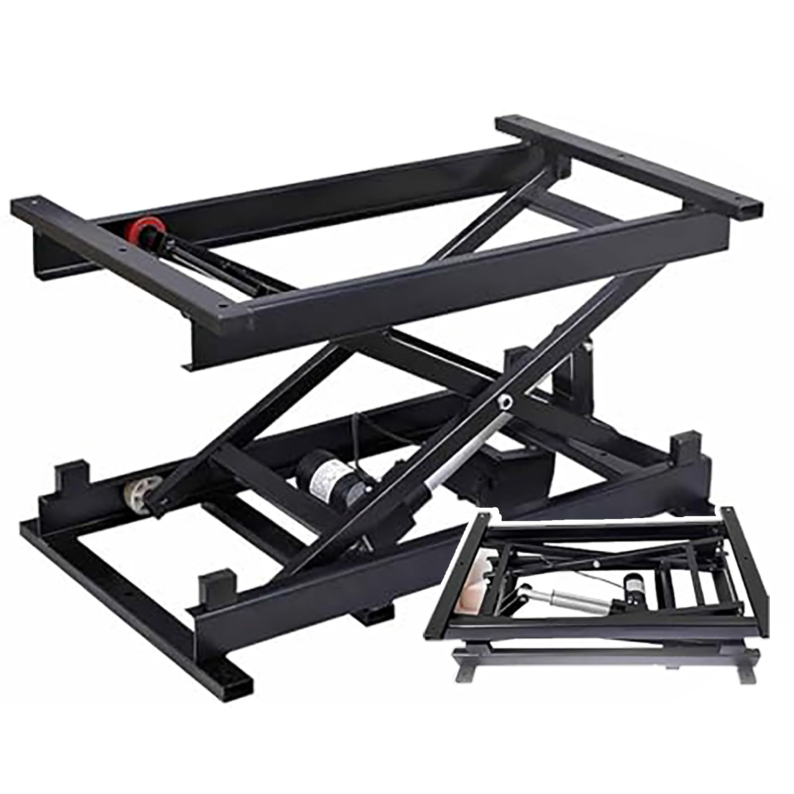 Table élévatrice à ciseaux, capacité de 150 kg, chariot à plateforme mobile réglable en hauteur avec 4 roues, équipement de manutention pour entrepôt et atelier