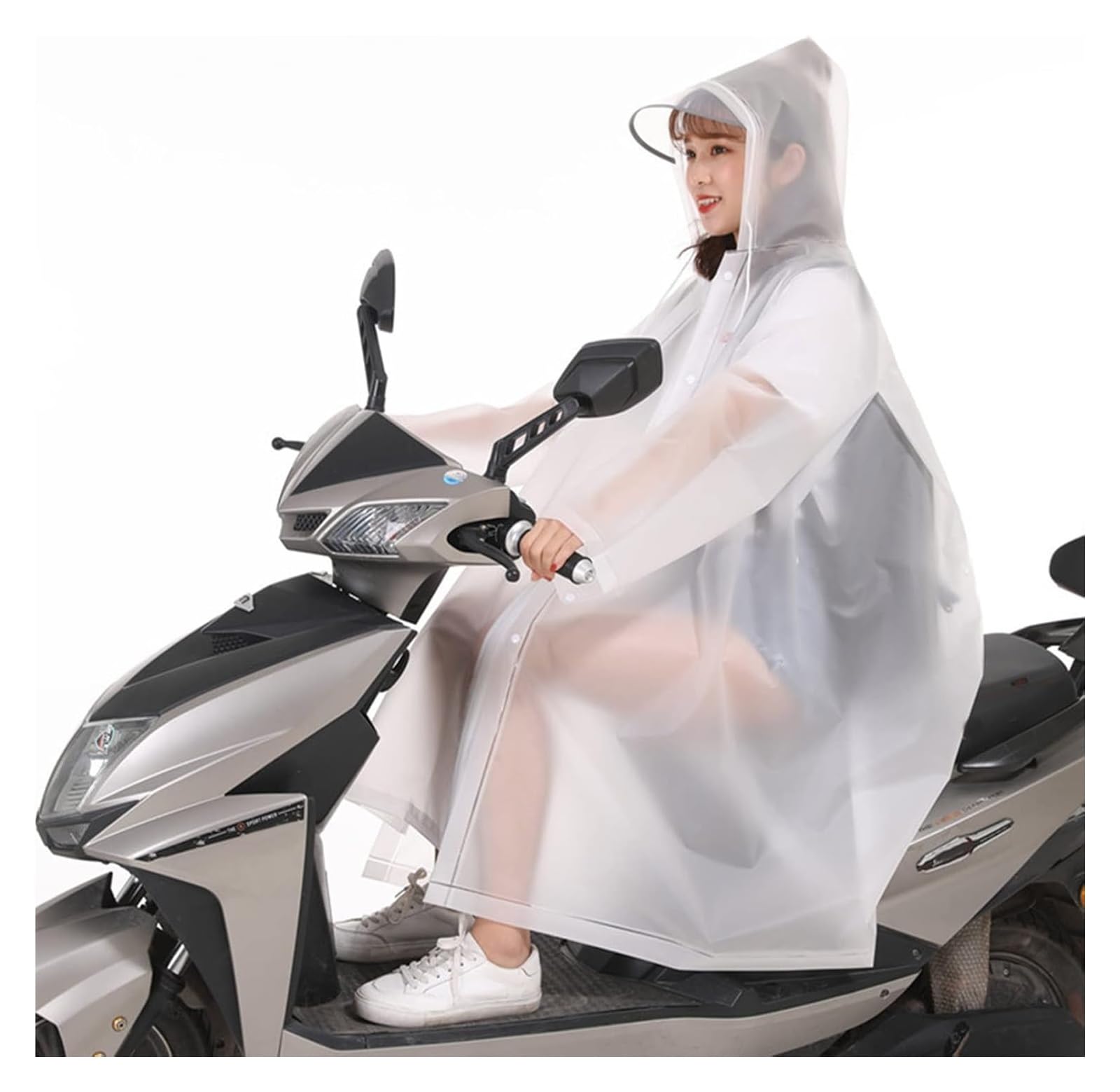 mantellina per monopattino, impermeabile Poncho antipioggia riutilizzabile EVA Poncho antipioggia traspirante con cappuccio Impermeabile da ciclismo for bici da esterno for uomo Donna, for escursionis