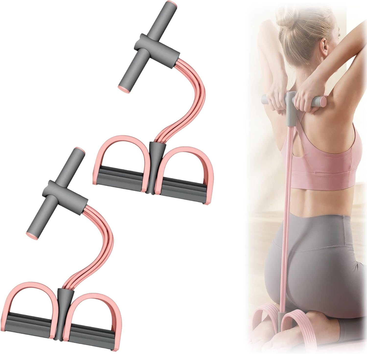 Pedal Resistance Bands with Handles, Multifunction Elastic Yoga Resistance Band,Foot Pedal Resistance Band,Yoga Elastic Exercise Bands