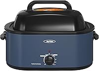 Vista 18 de Sunvivi Horno asador eléctrico de 22 cuartos de galón, 26 libras, con tapa de visión, asador de pavo con función única de descongelación/calor, Negro