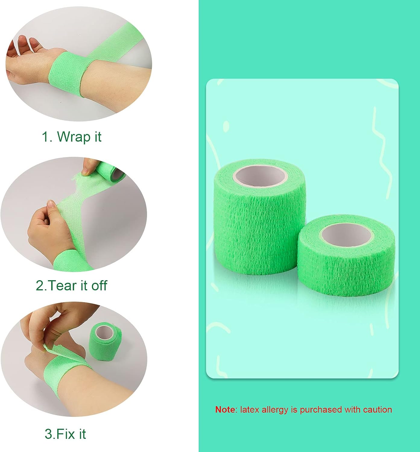 Self Adhesive Bandage Wrap (1''x 5 Yards+2'' x 5 Yards)