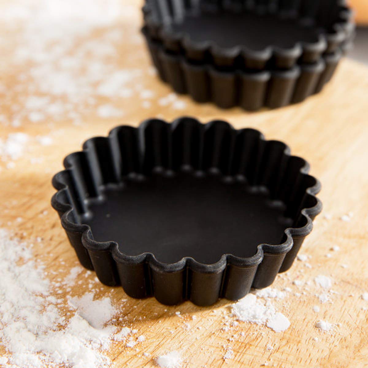 PEGANE 12 moules à tartelettes cannelées en Exoglass