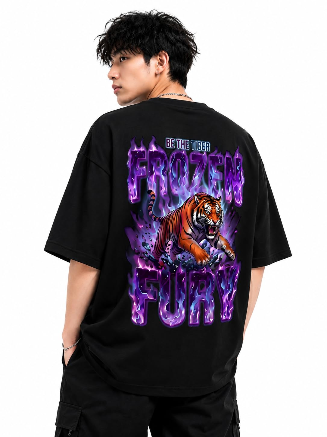 Buy RAUSH ESSENTIALS Frozen Furry Oversized T-Shirt 100% Cotton