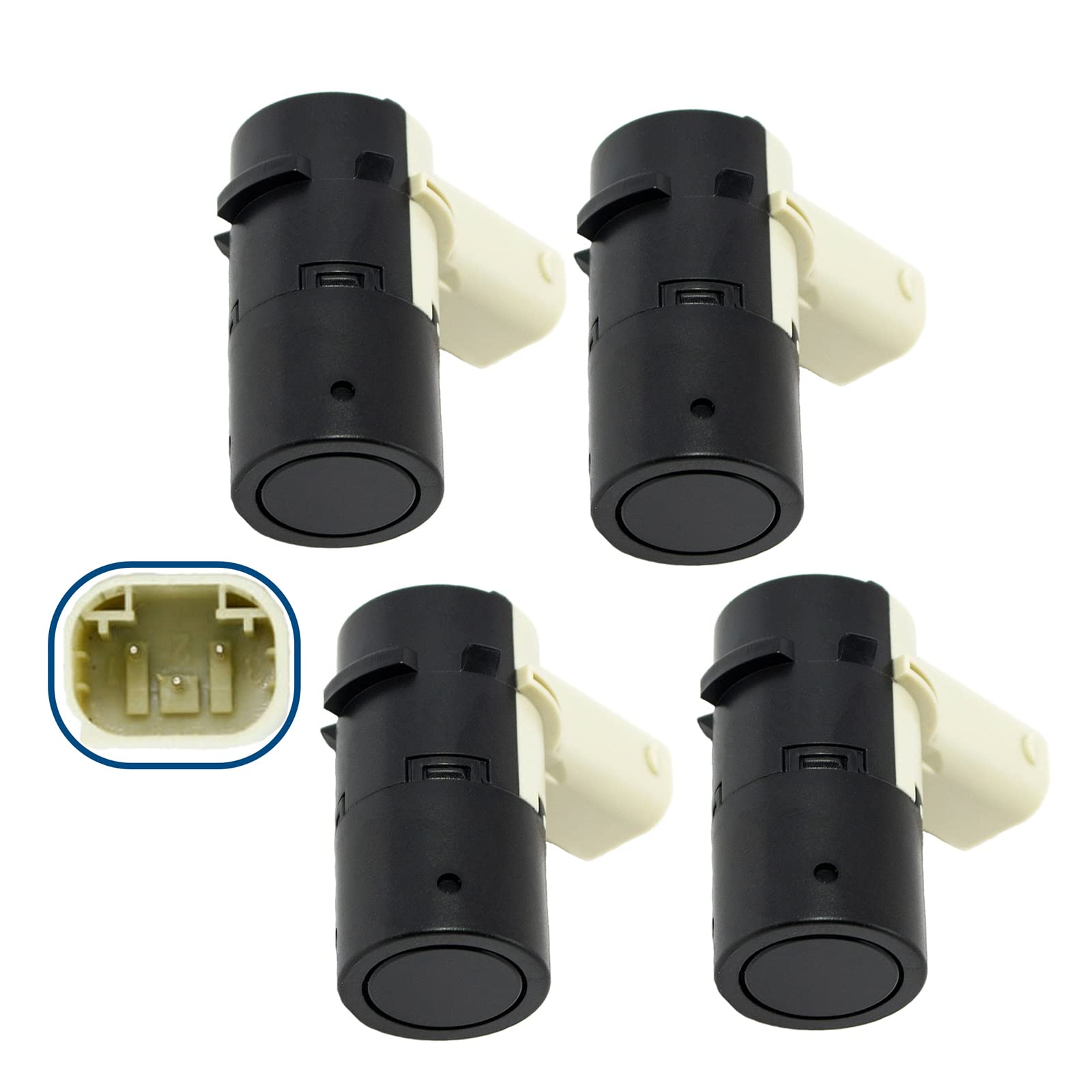 Lot de 4 Capteurs Radar de Recul Aide Stationnement Arrière compatible C4 COUPE I 207+ CC 6590.H1
