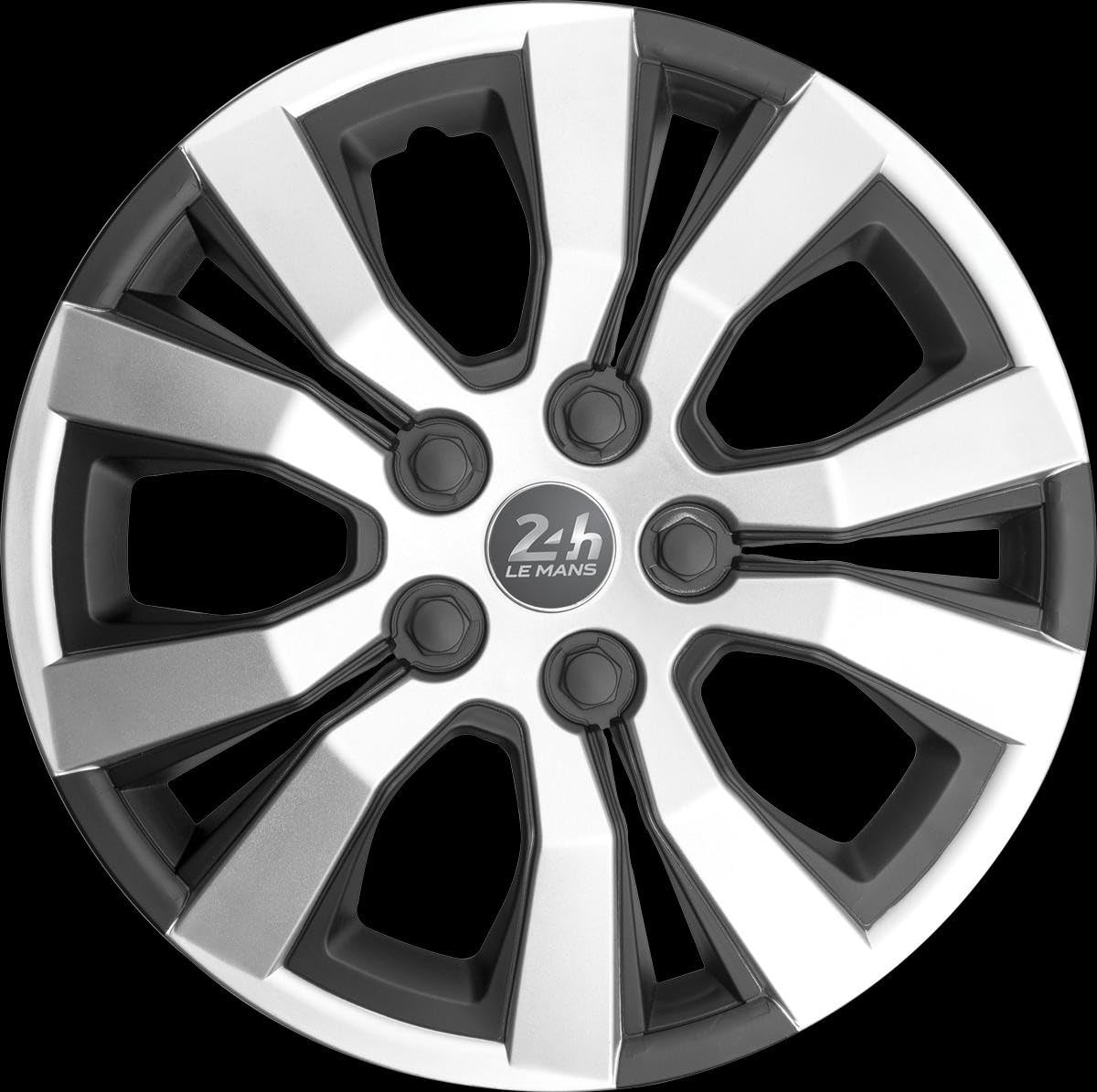 24H LE MANS E13MUL.BBS Enjoliveur Mulsanne, Noir/Argent, Set de 4, 13"