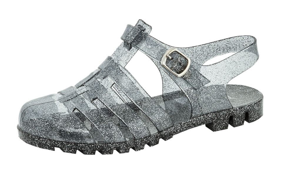 Women's Fisherman T-Strap Jelly Flat Buckle Closure Soft Gladiator Sandals