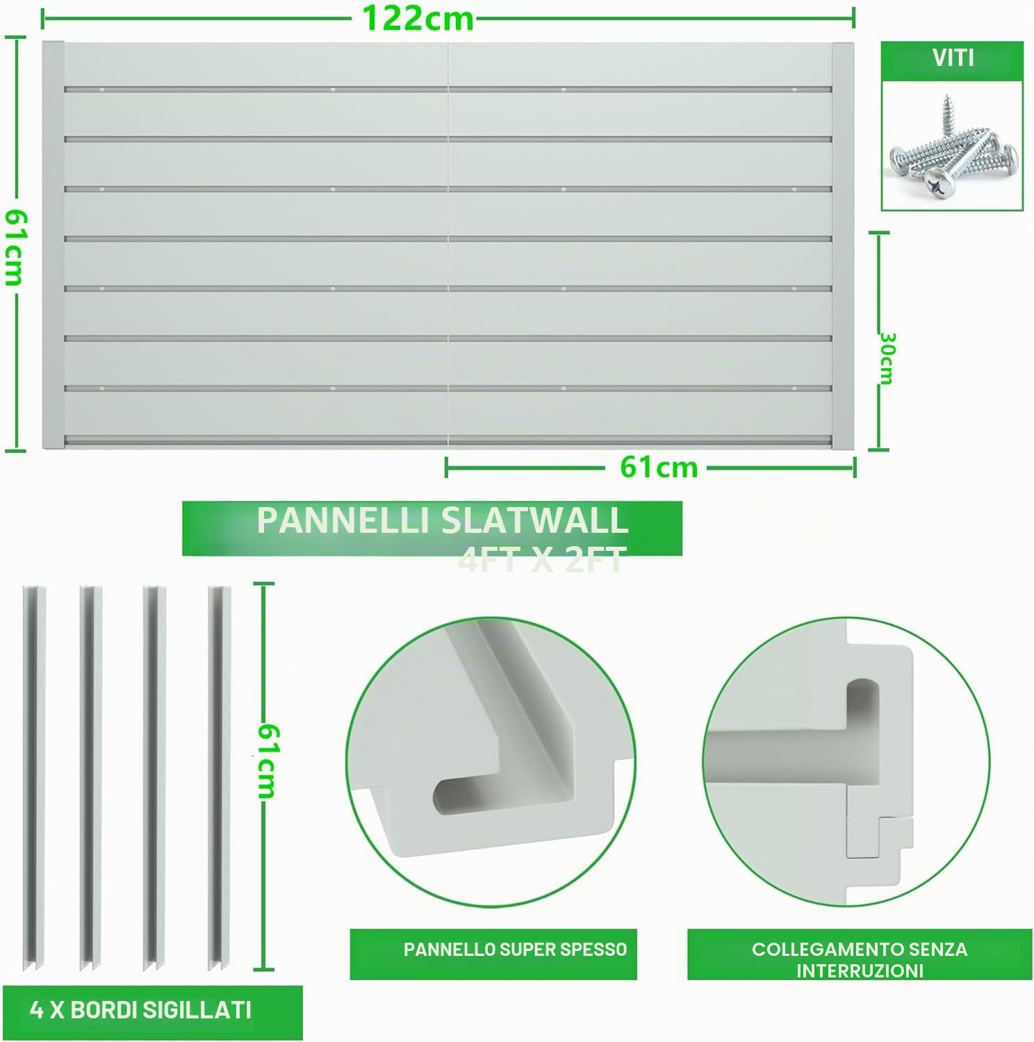 Jolitac Pannello dogato da parete per negozio garage e espositore mensola organizer da parete 122 x 61 cm
