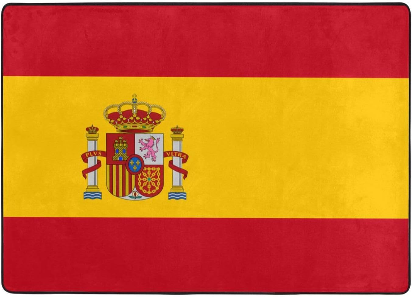 Spanish Flag Printed Flannel Floor mat 80x58 inches for Bedroom, Living Room, Study Room Decorative Carpet