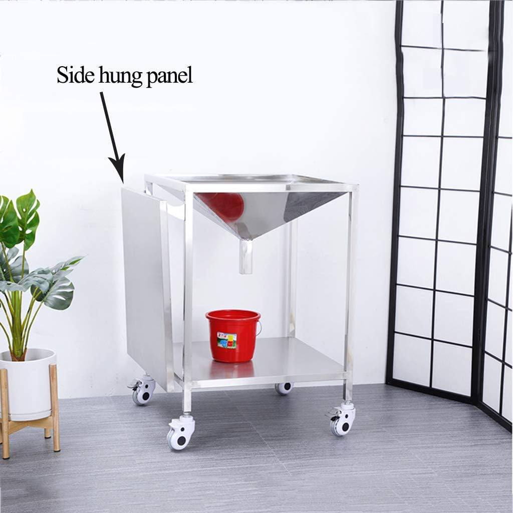 Medical Trolley Cleaning Trauma Treatment Vehicle Thickened Large-Capacity Drainage Trough Anti-Corrosion and Anti-Iodine Stainless Steel Surgical Trolley (Square)
